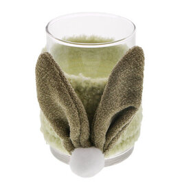 "Curly plush" Tea light holder with rabbit ears