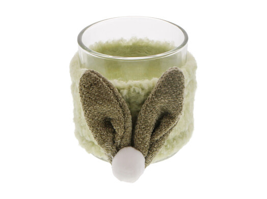 "Curly plush" Teelichthalterhäuser   mit Hasenohren.