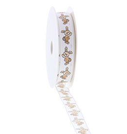 Wired ribbon "Bunny Basket" bunny - White
