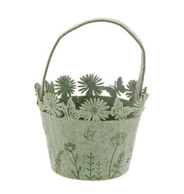 "Summery" Conische mand met hengsel smokey green