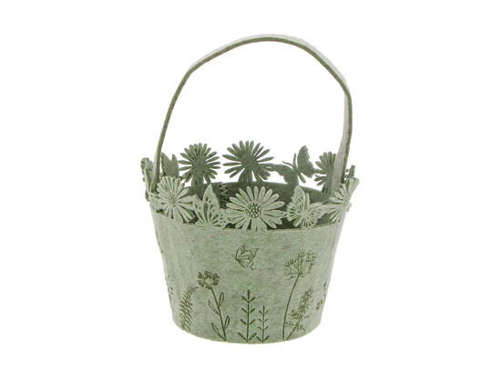 "Summery" Conische mand met hengsel smokey green