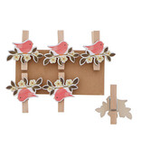 "Fleur" bird flower branch clip