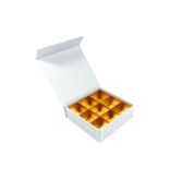 Magneetdoosje "Gefeliciteerd" (wit) - 9 bonbons - 24 stuks