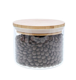 Voorraadpot met bamboe deksel M met tekst" voor de liefste mama"