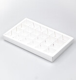 Weiß Quadrat Klarsichtschachtel für 24 Pralinen - 240*140*25 mm - 50 Stück