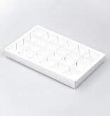 Weiß Quadrat Klarsichtschachtel für 24 Pralinen - 240*140*25 mm - 50 Stück
