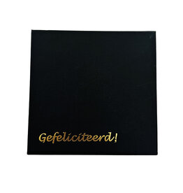 Magneetdoosje "Gefeliciteerd" (zwart) - 16 bonbons