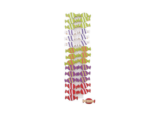 Candy clips in 5 colors.