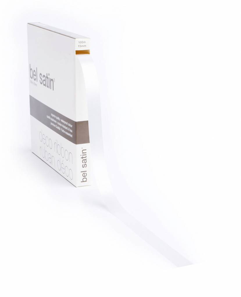 Bel Satin Band 15mm - White