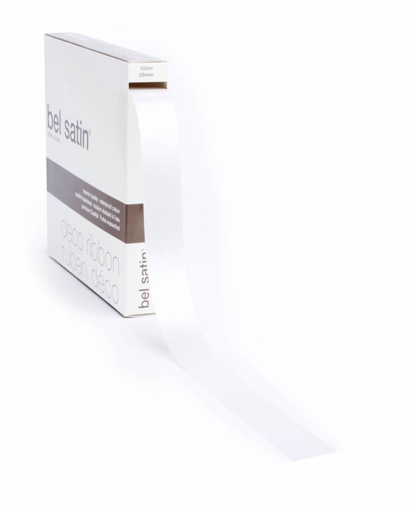 Bel Satin Band 25mm - White