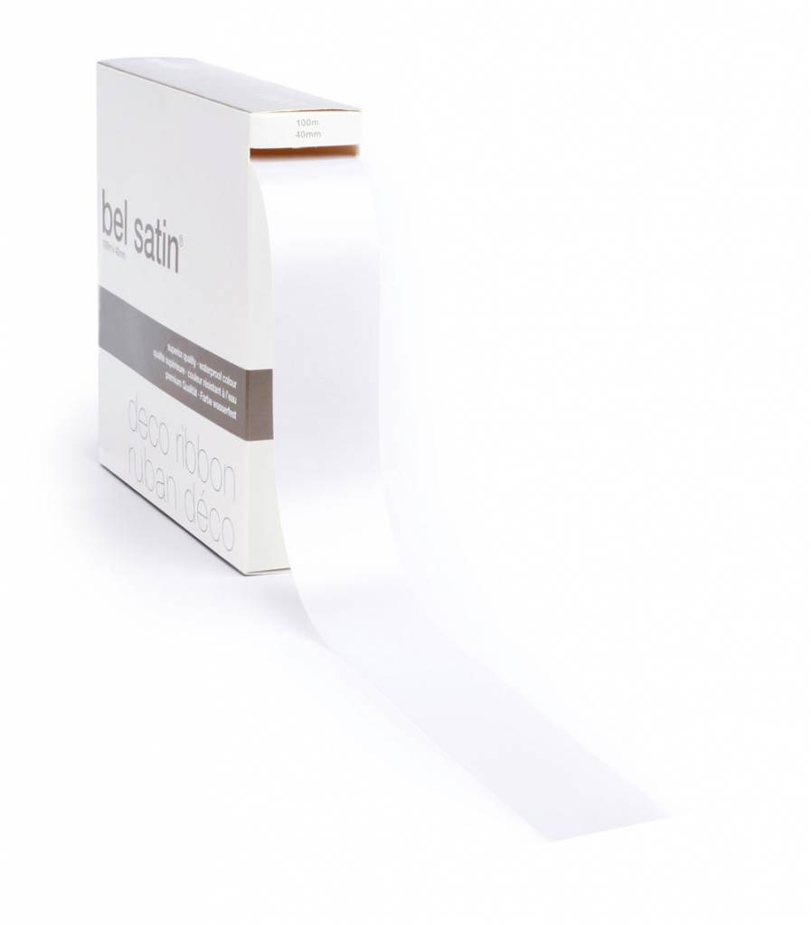 Bel Satin lint 40mm - White