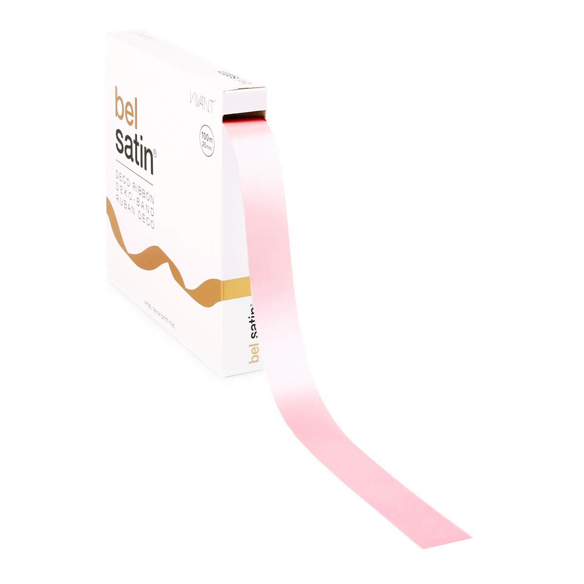 Bel satin ruban 25mm - Light Rose