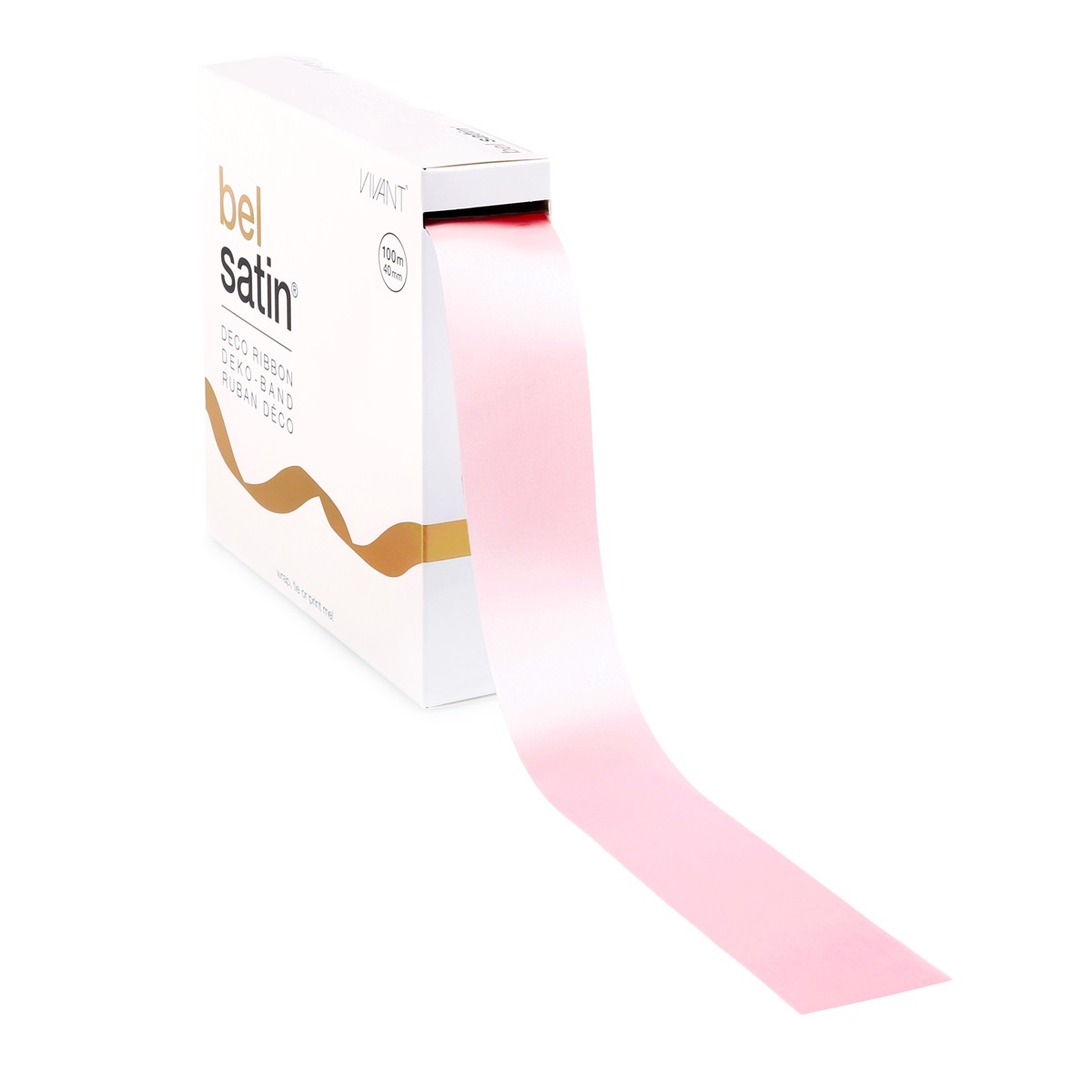 Bel satin ruban 40mm - Light Rose
