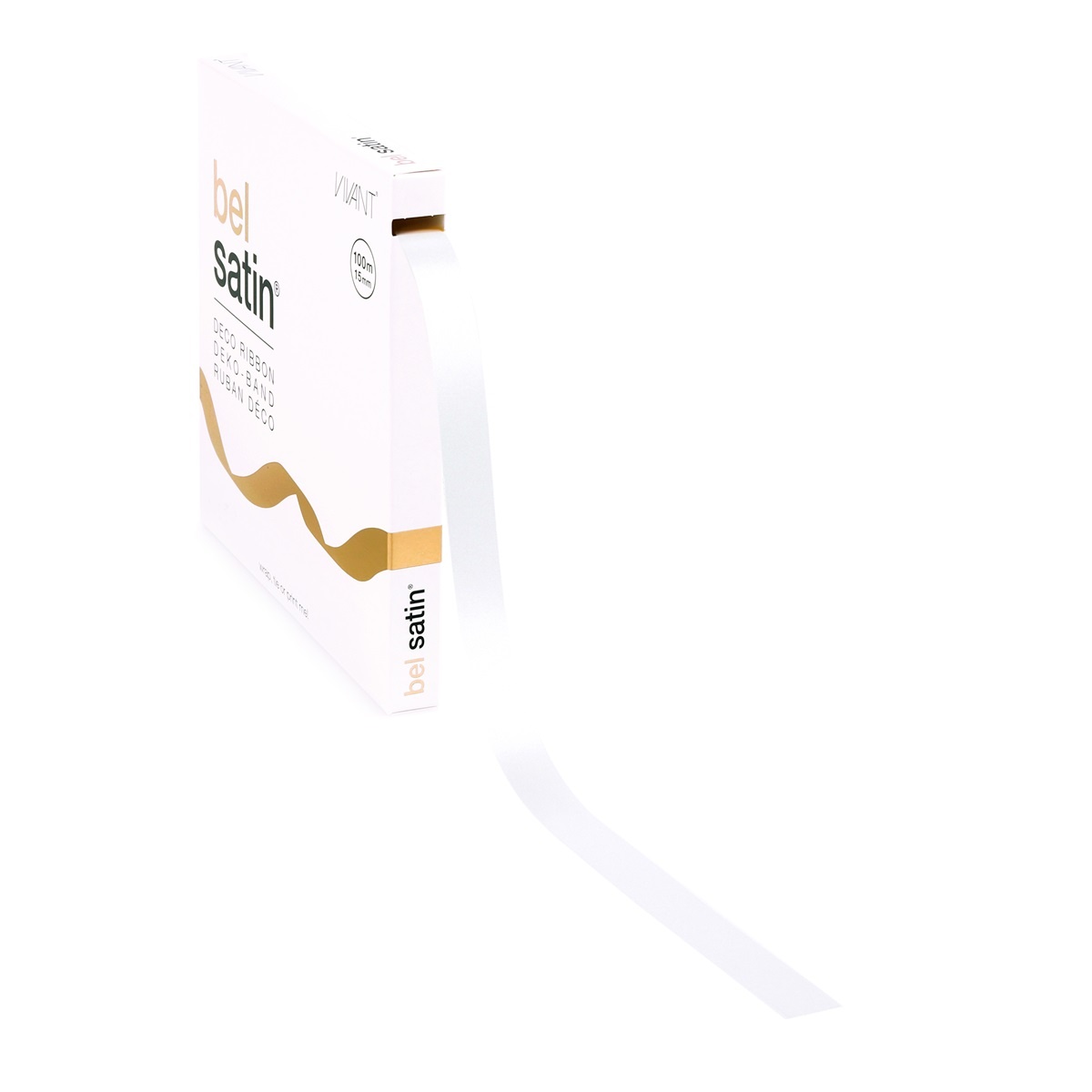 Bel Satin ribbon 15mm - White