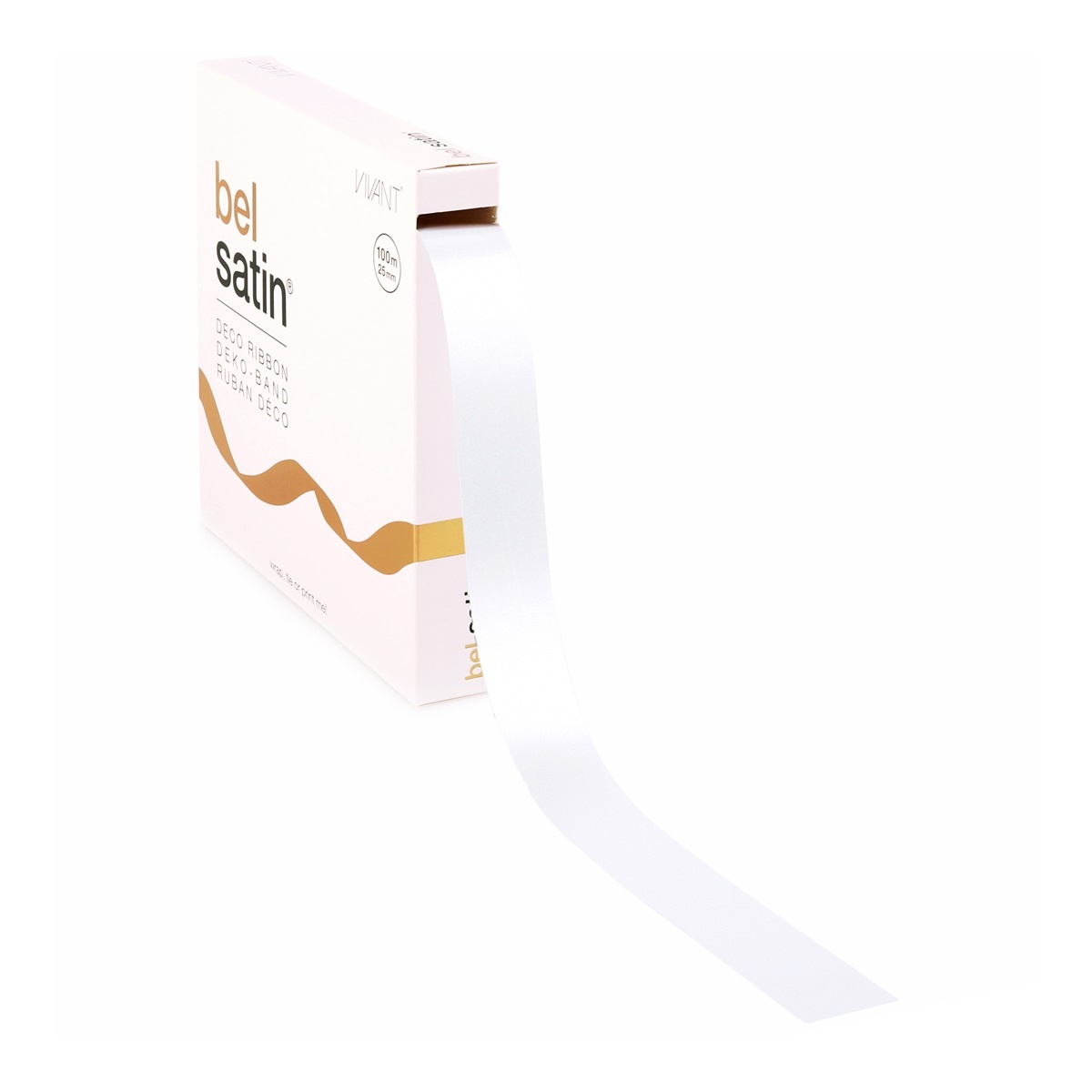 Bel Satin Band 25mm - White