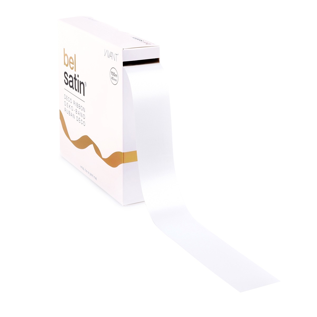 Bel Satin lint 40mm - White