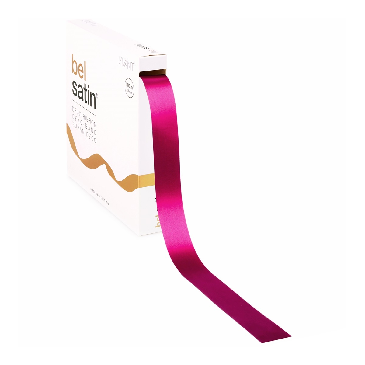 Bel Satin Ruban 25mm - Azaléa