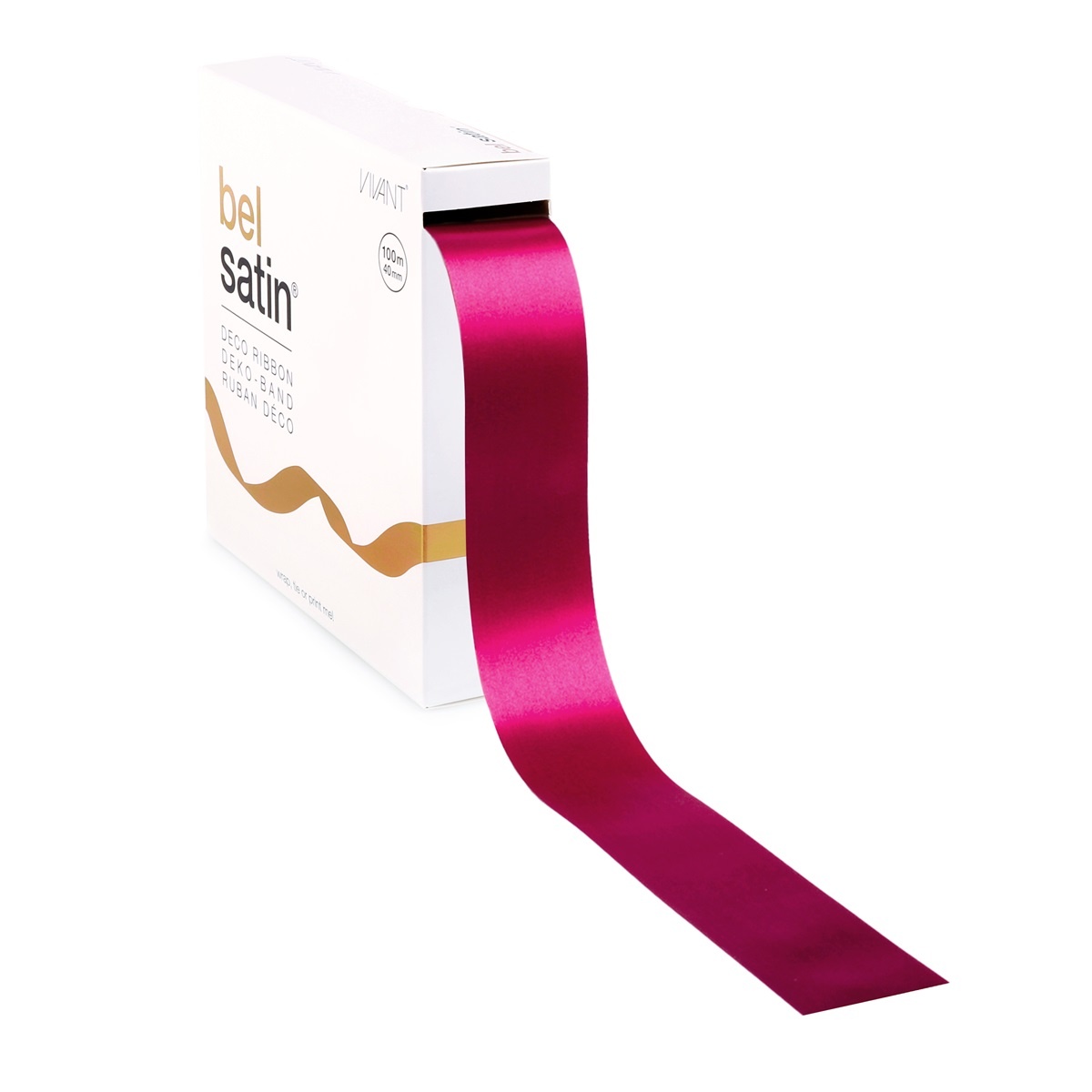 Bel Satin Ruban 40mm - Azaléa