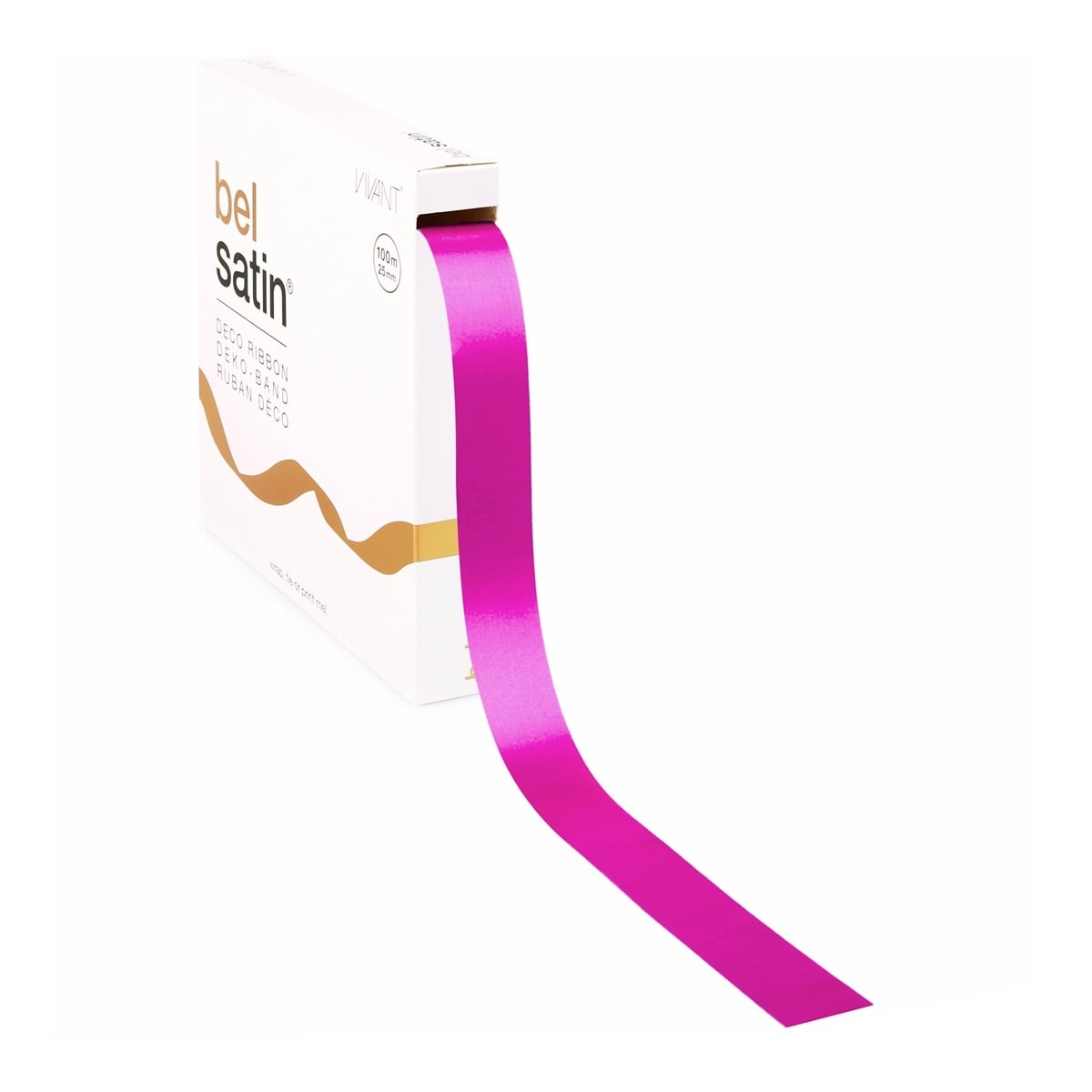Bel satin ruban 25mm - Magenta