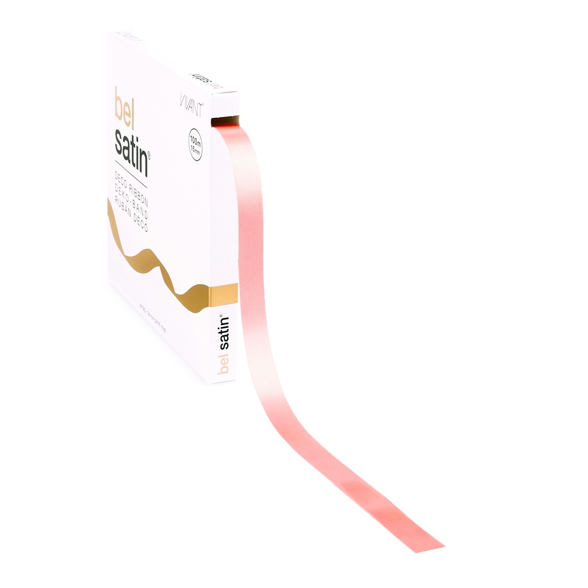 Bel Satin Ruban 15mm - Midi Rose
