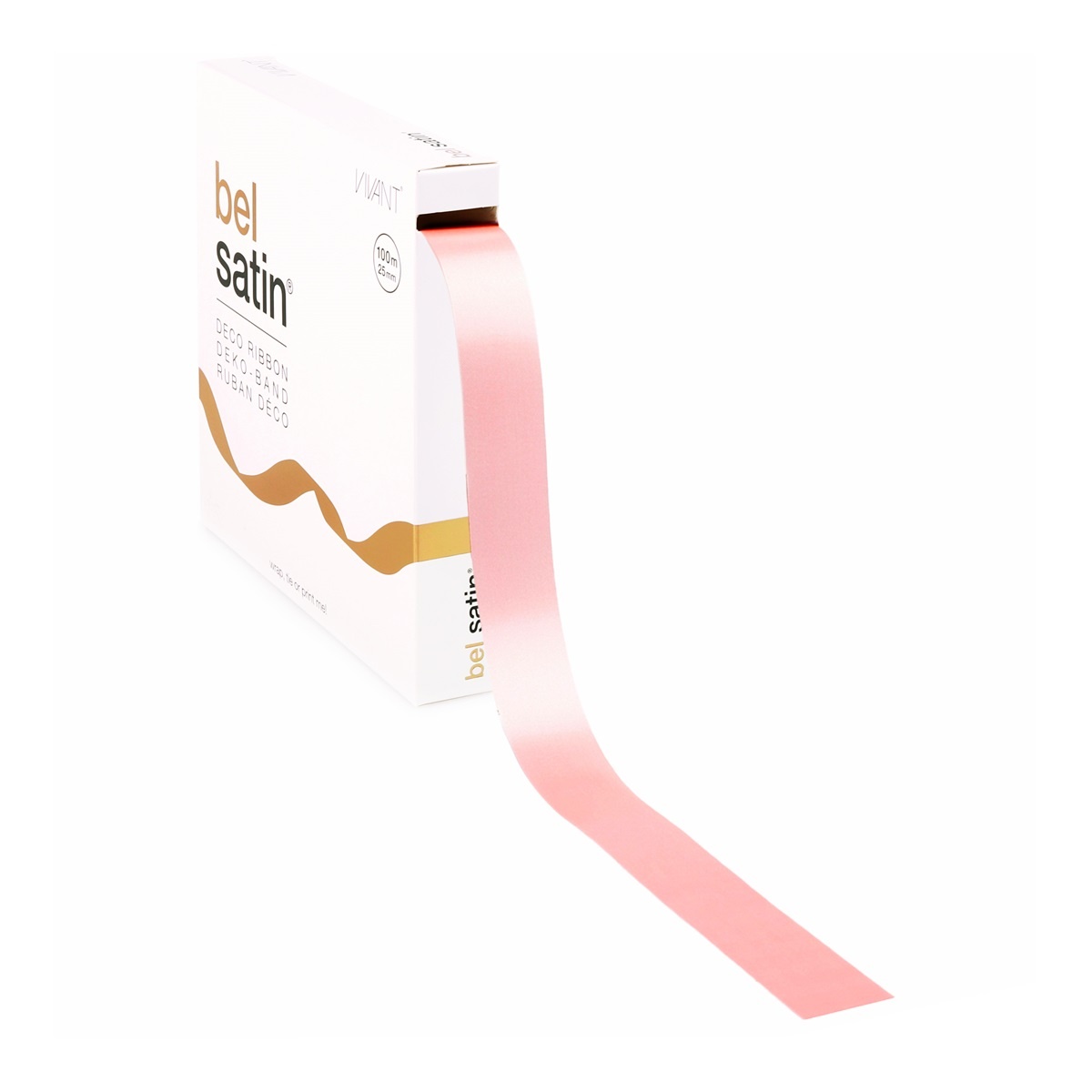 Bel Satin Ruban 25mm - Midi Rose