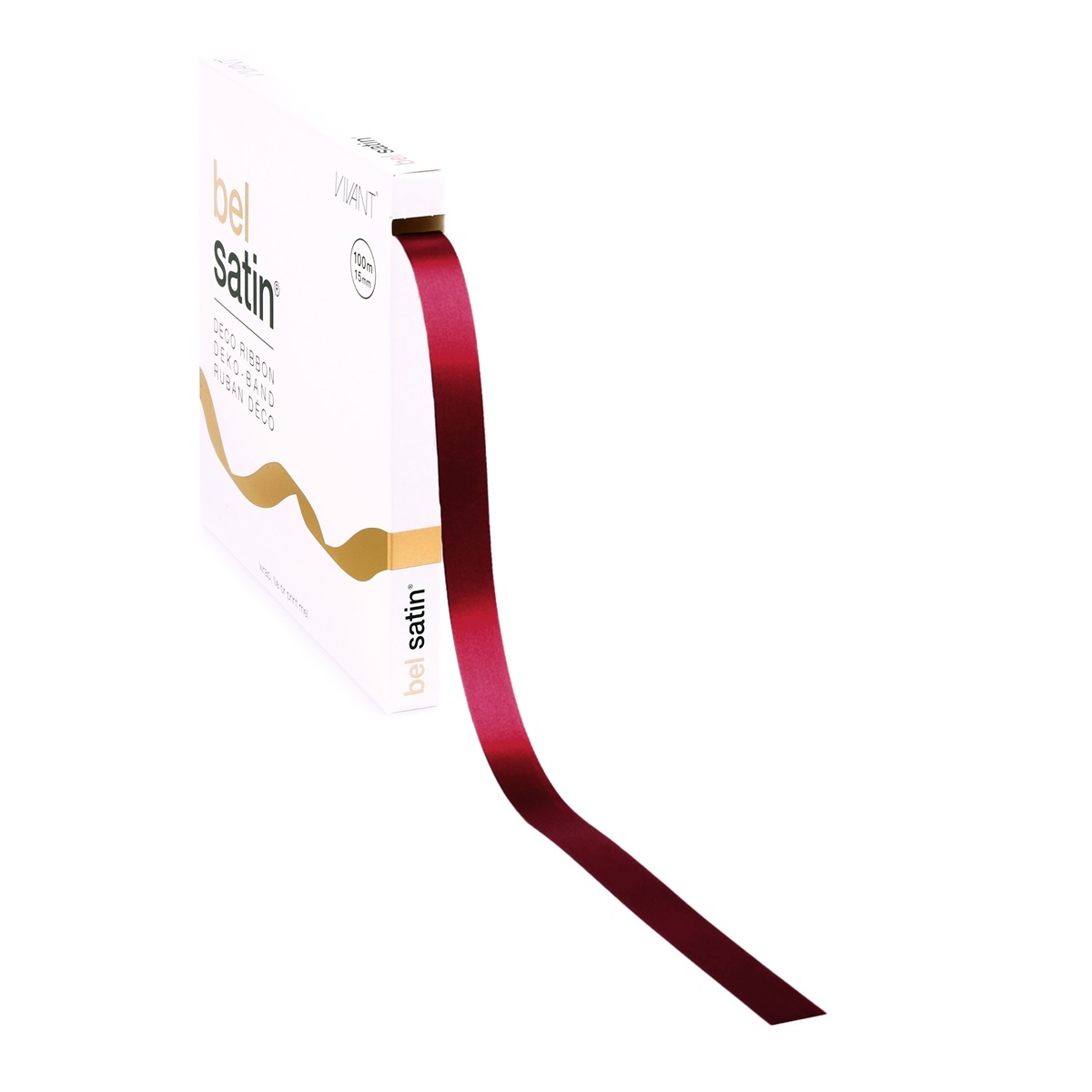 Bel satin ruban 15mm - Warm Red
