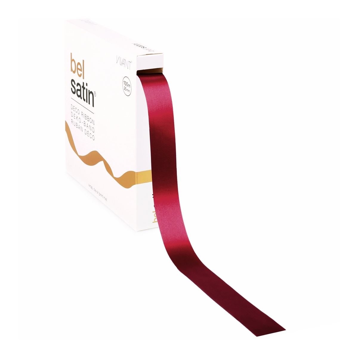 Bel satin ruban 25mm - Warm Red