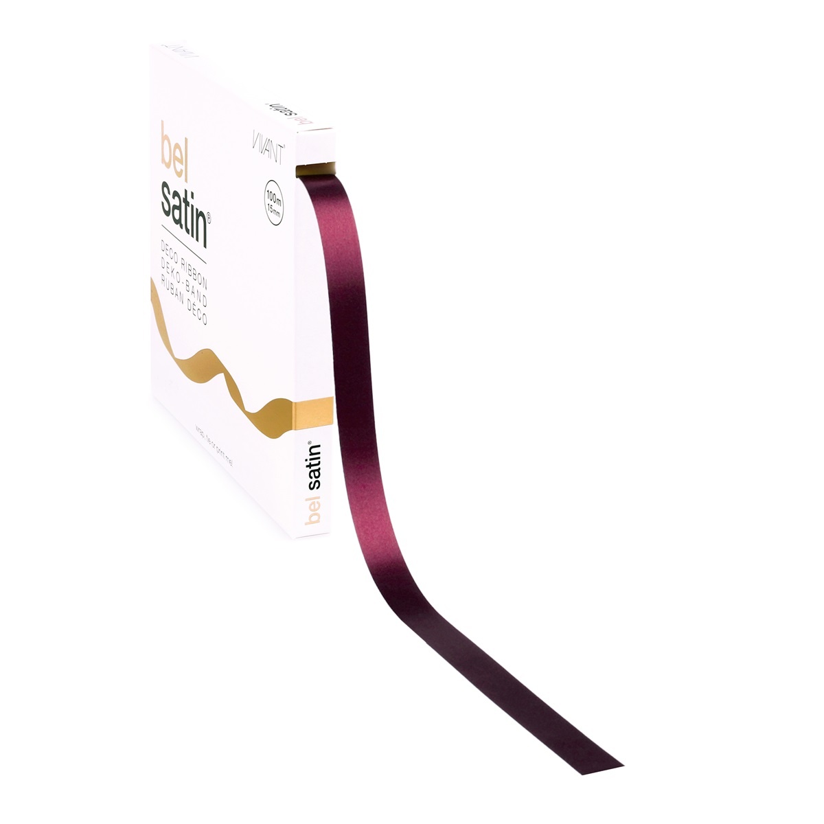 Bel satin ruban 15mm - Wine Red