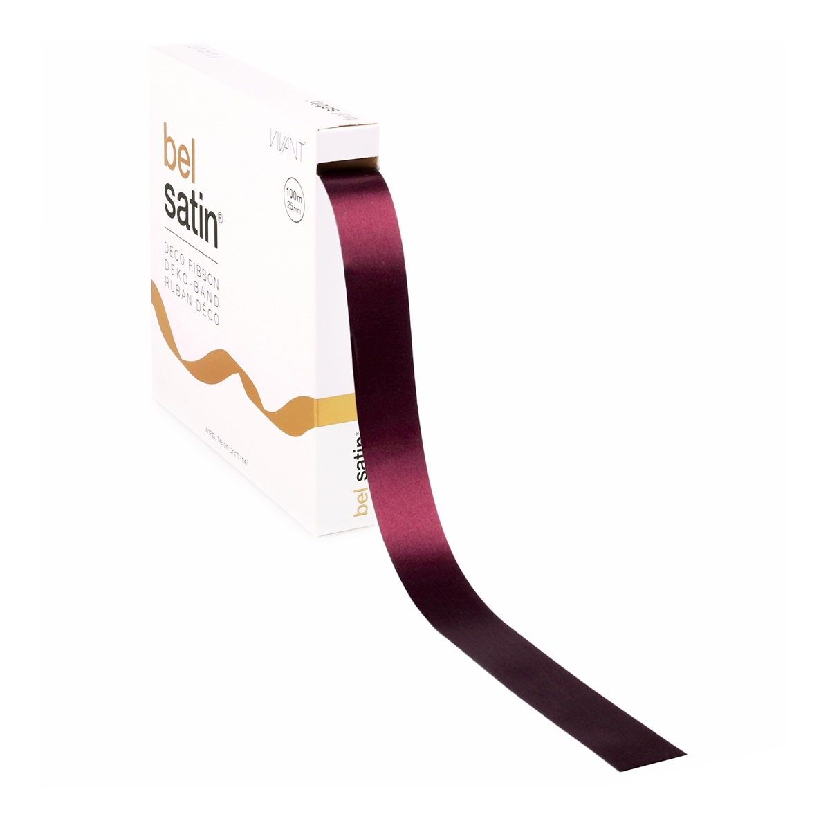 Bel satin ruban 25mm - Wine Red