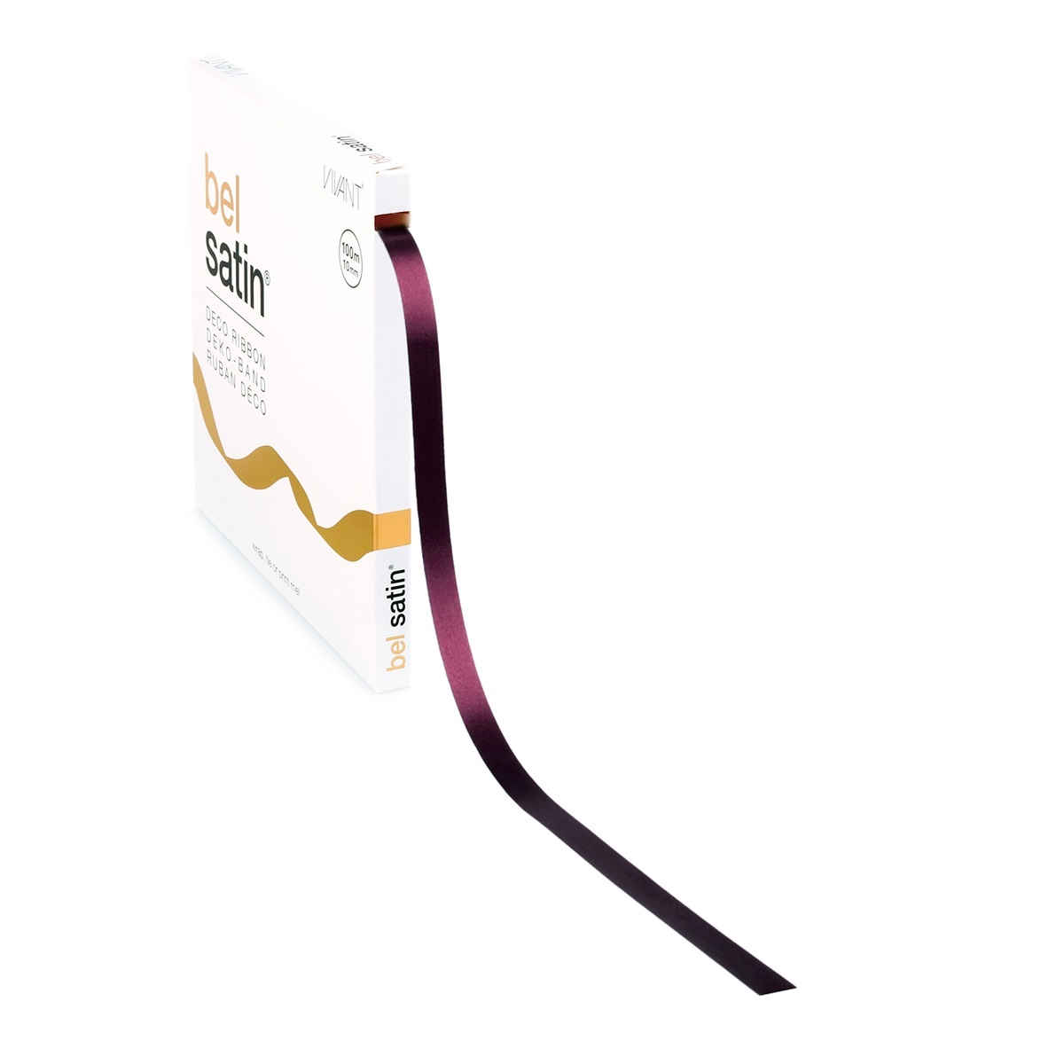 Bel satin ruban 10mm - Bordeaux
