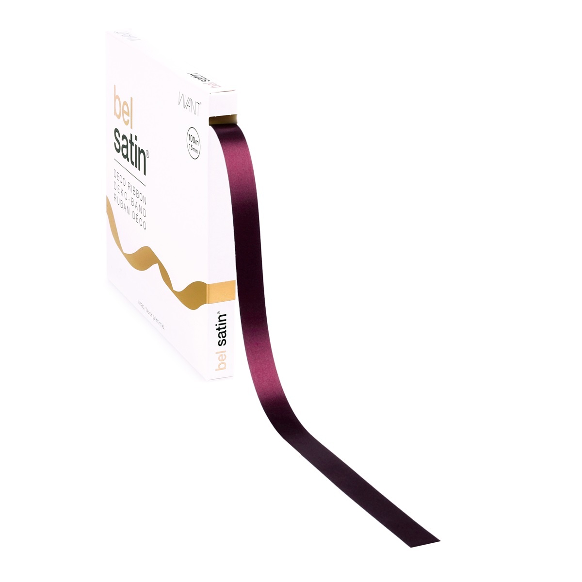 Bel satin ruban 15mm - Bordeaux