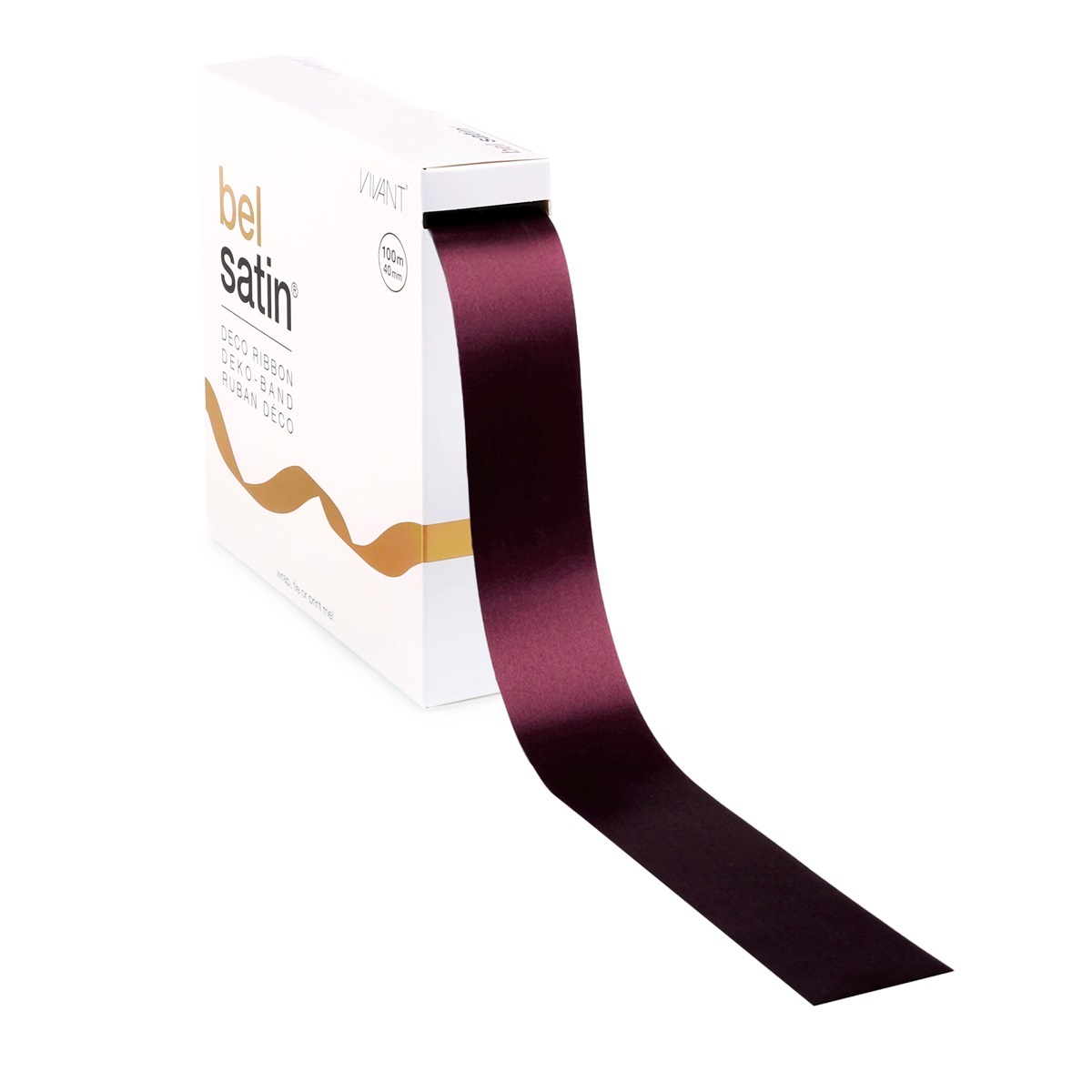 Bel satin ruban 40mm - Bordeaux