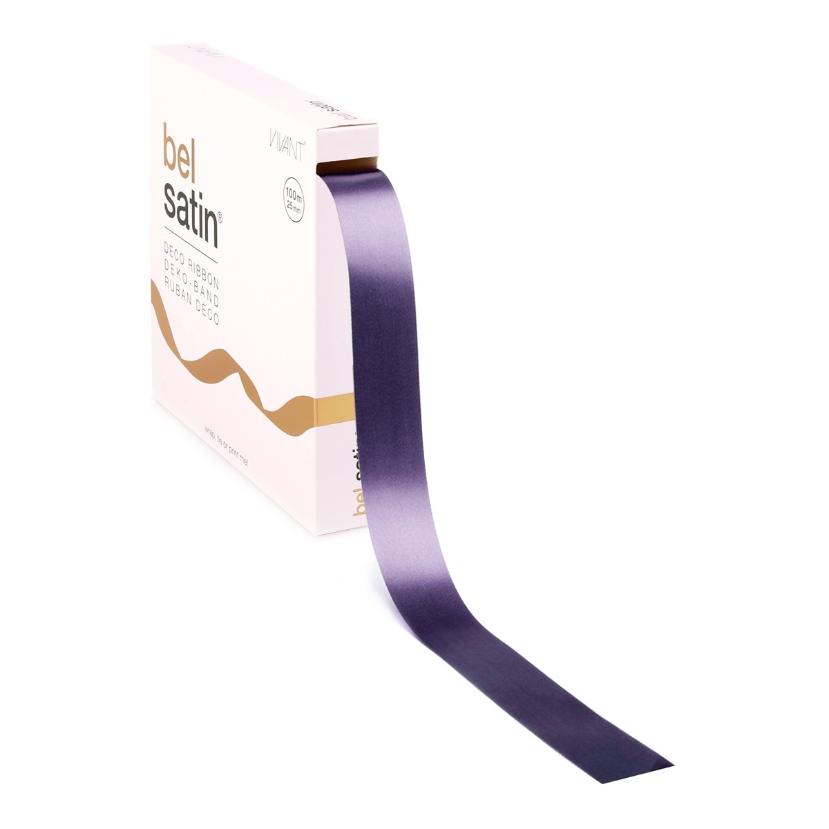 Bel Satin lint 25mm - Old Purple