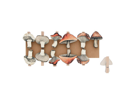 "Mushroom mix"  mushroom Clip  -  72 pieces