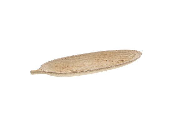 Blattförmige Schale „MDF“, mittelgroß Ocker