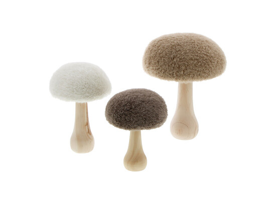 Mushroom "Mossie" deco S/3