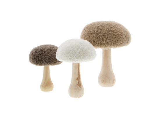 Mushroom "Mossie" deco S/3