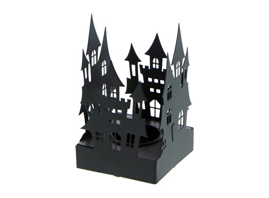 place du château hanté à la bougie chauffe-plat noire