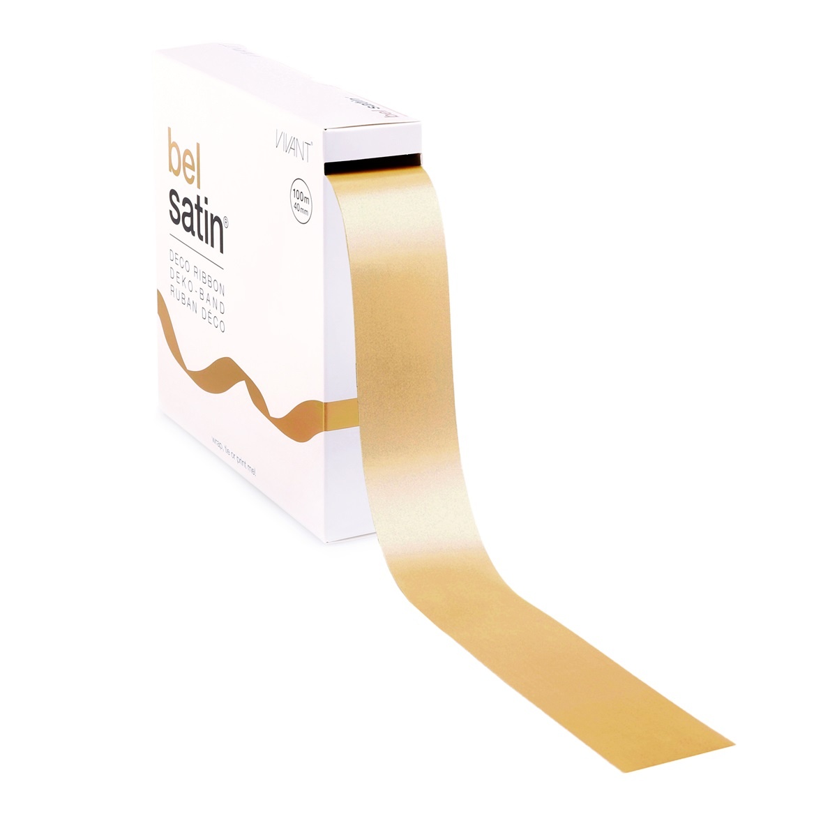 Bel Satin lint 40mm - Light Gold