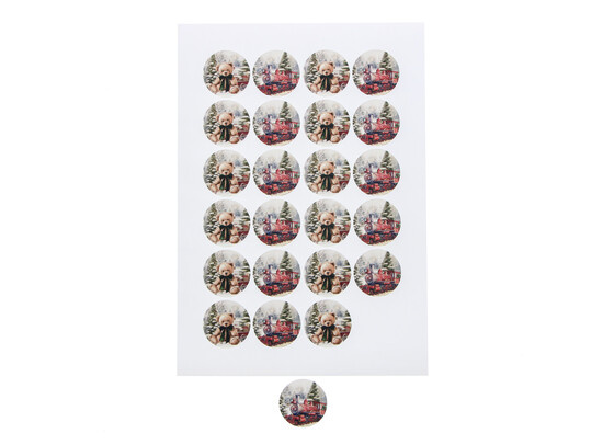 Sticker 4 cm Christmas "Winter scene"