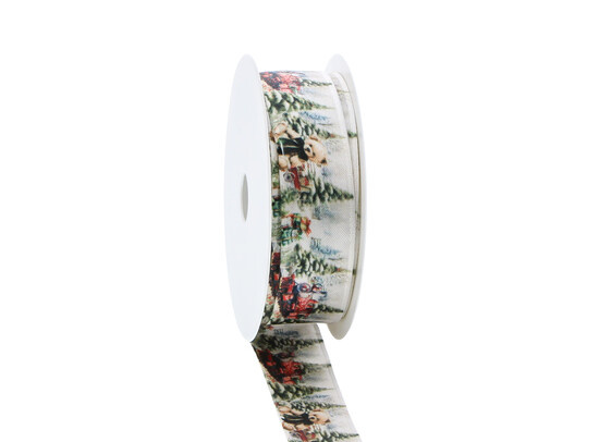Satin ribbon Christmas "Winter scene"