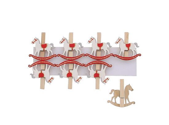 Rocking horse white red pinch