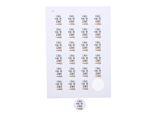 Sticker 4 cm "Liefs van de Sint"