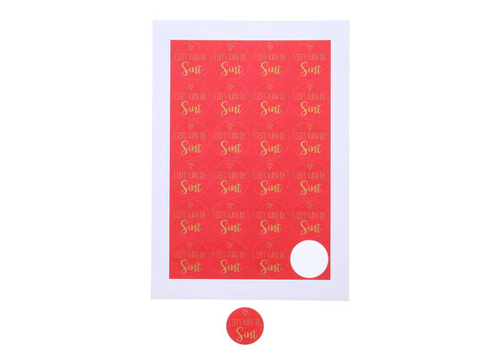 Sticker 4 cm "Liefs van de Sint"
