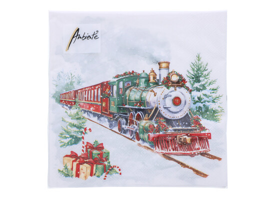Servet Weihnachtszug 33cm x 33cm