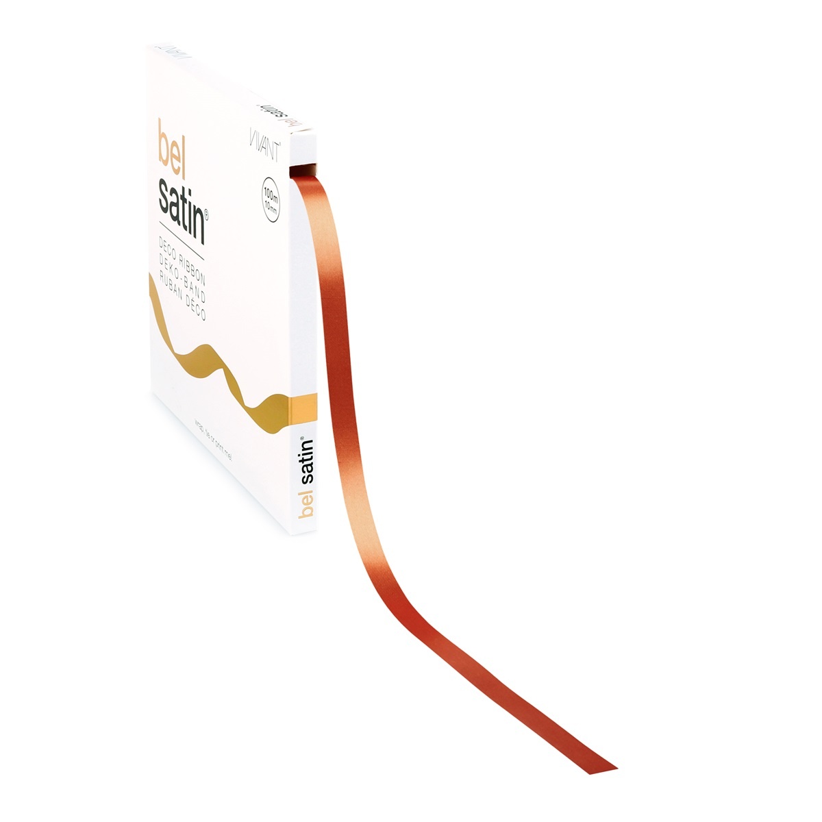 Bel Satin lint 10mm - Warm Orange