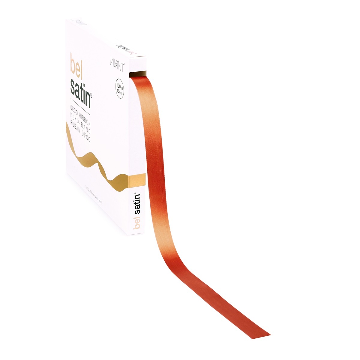 Bel Satin lint 15mm - Warm Orange
