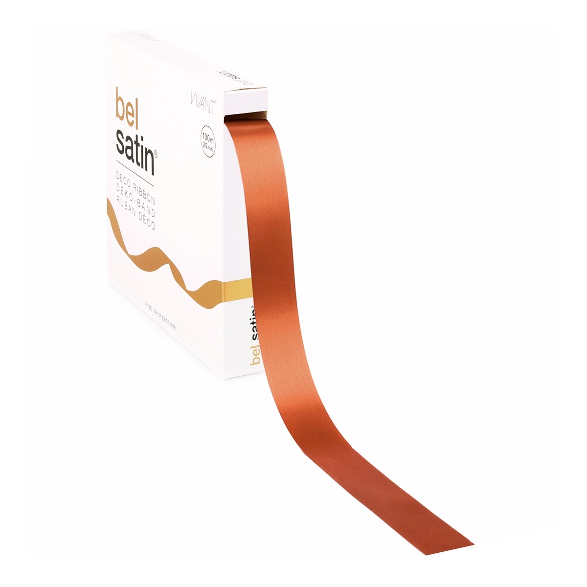 Bel Satin lint 25mm - Warm Orange