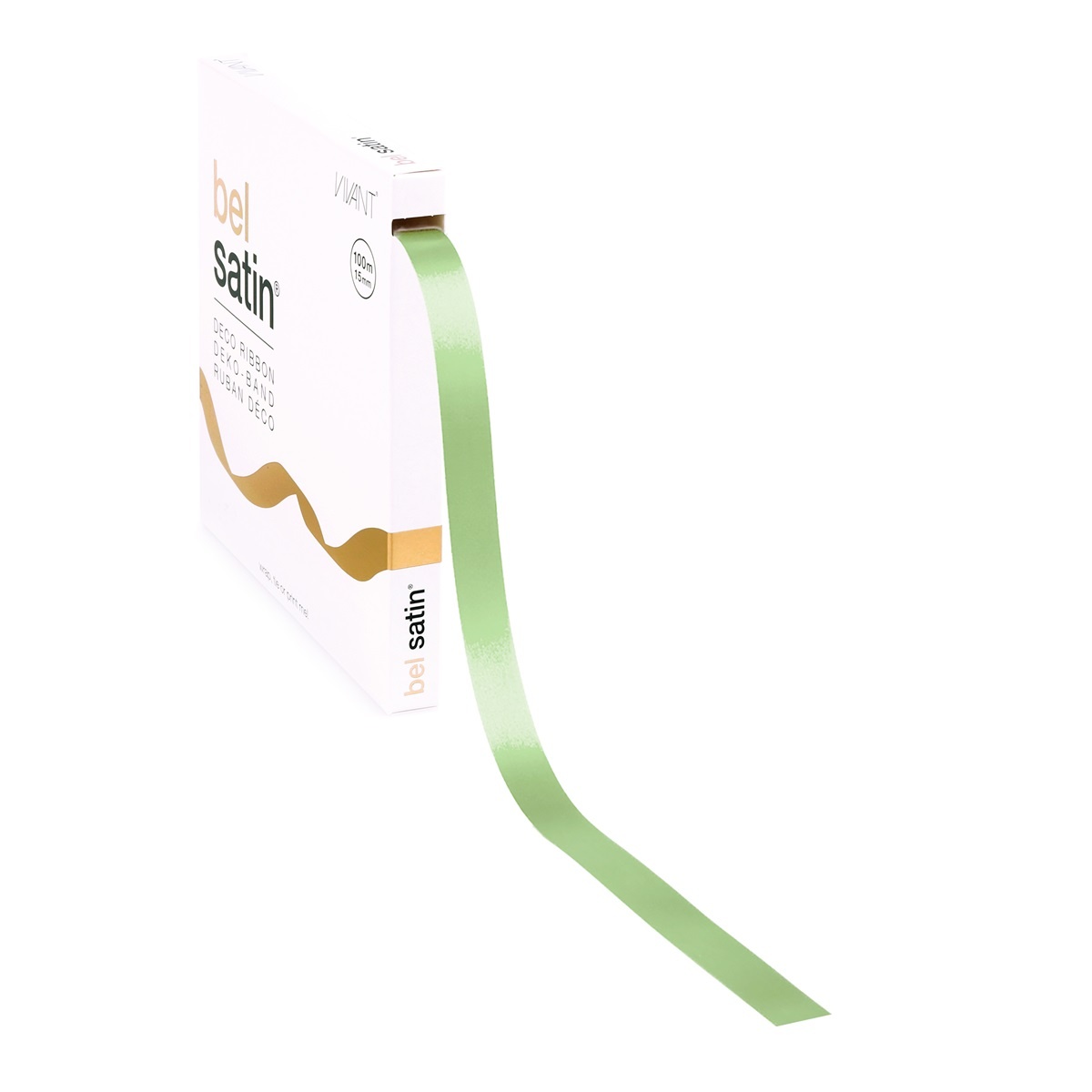 Bel Satin lint 15mm - Light Olive