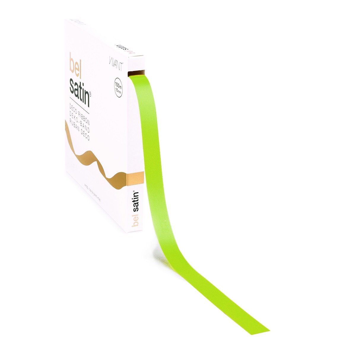 Bel Satin lint 15mm - Spring Green